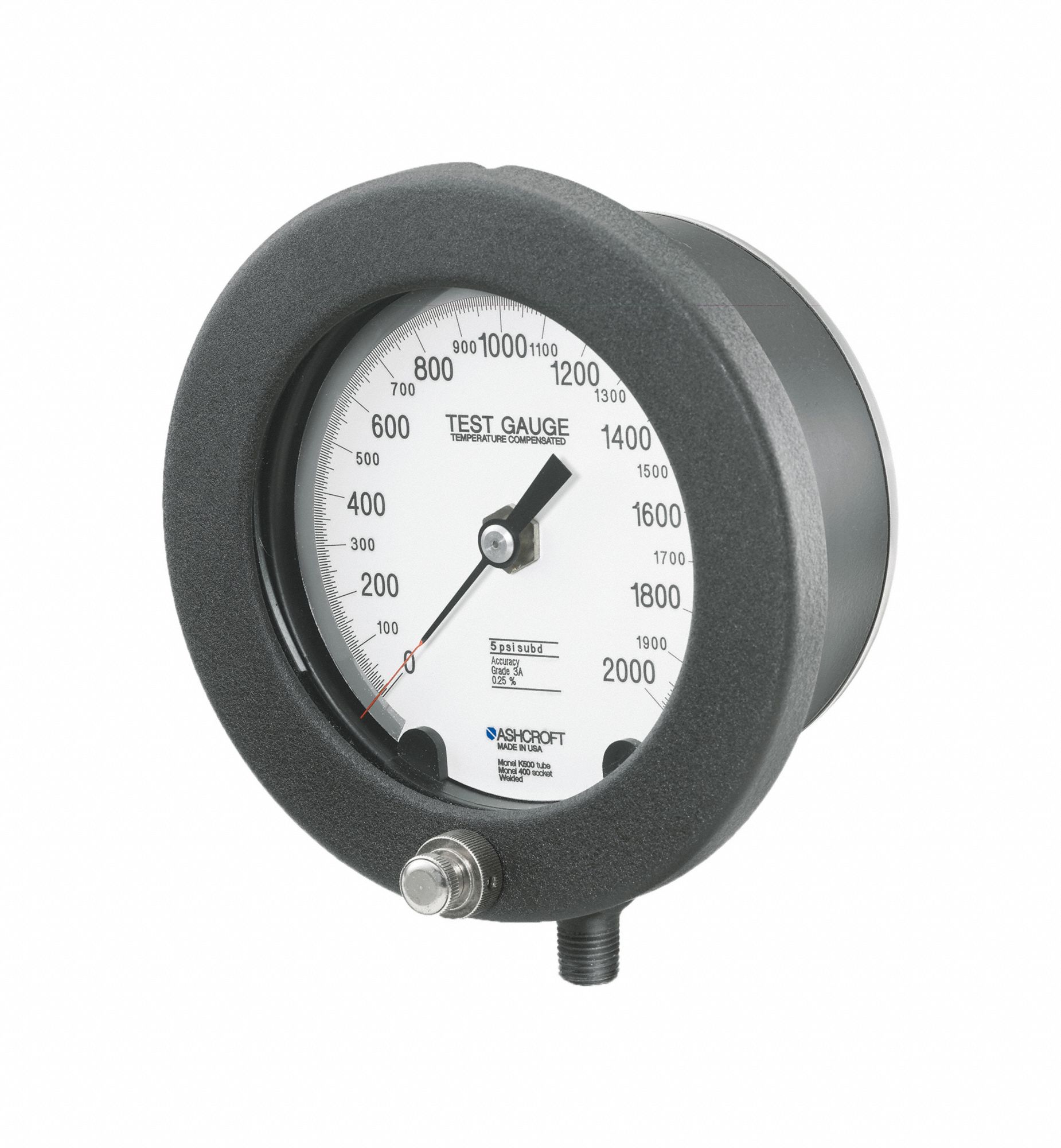 ASHCROFT, 0 to 5000 psi, Grade 3A Test, Pressure Gauge 787ML0