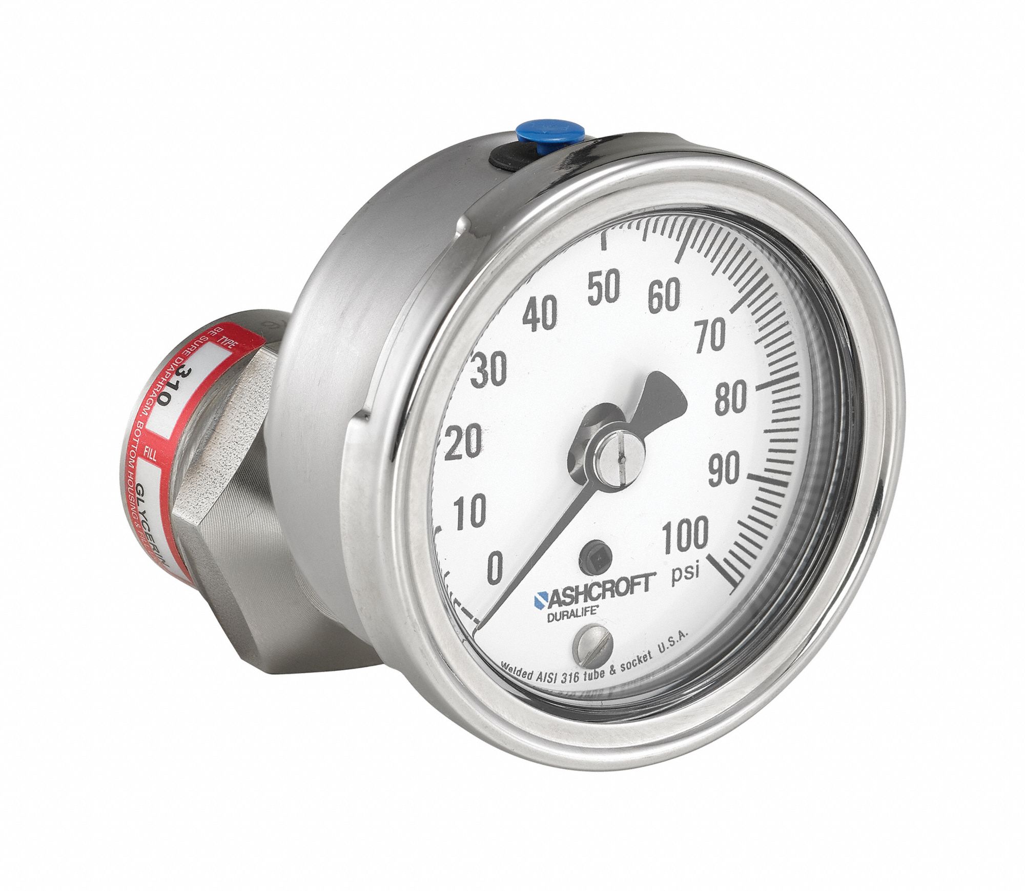 ASHCROFT, 0 to 30 psi, 1009, Pressure Gauge 787N43251009SW02B30