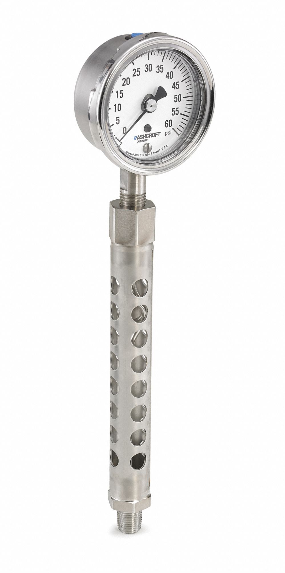 ASHCROFT, 0 to 160 psi, 3 1/2 in Nominal Dial Size, Pressure Gauge