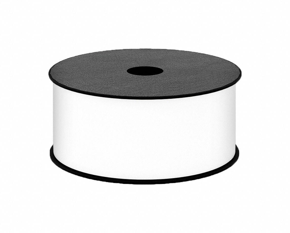 Continuous Label Stock: 2 in x 150 ft, Vinyl, White (Gloss), Indoor/Outdoor