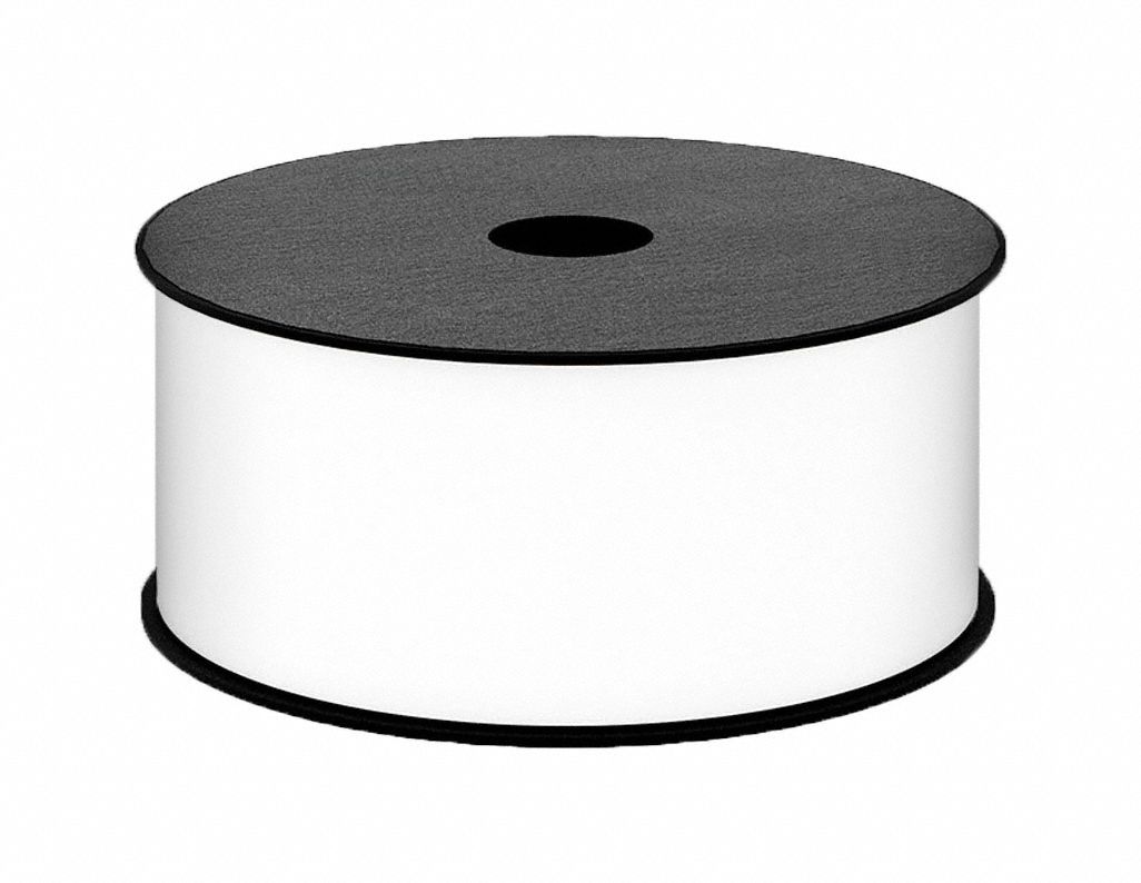Continuous Label Stock: 2 in x 150 ft, Vinyl, White (Gloss), Indoor/Outdoor