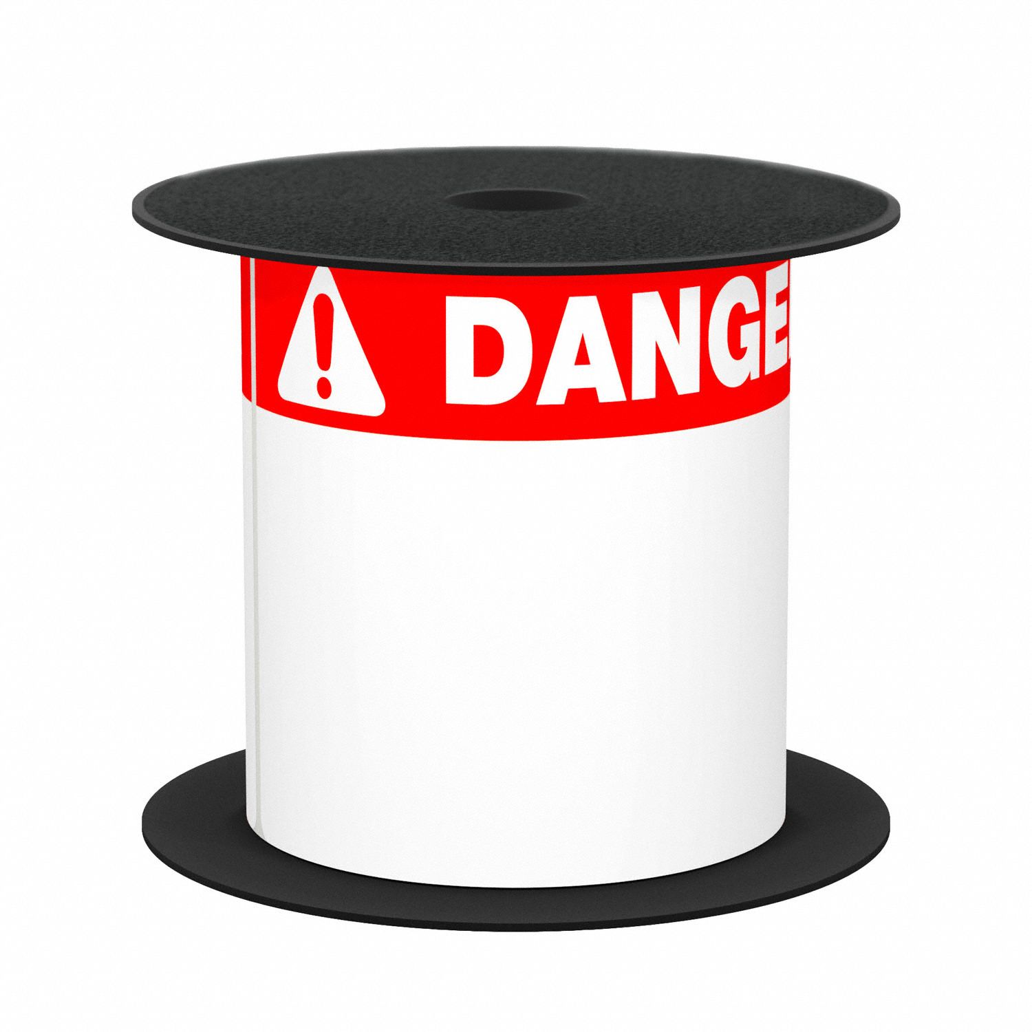 Pre-Cut Label Stock Roll: Danger, Red Header, 3 in x 5 in, Vinyl, Red/White, Indoor/Outdoor