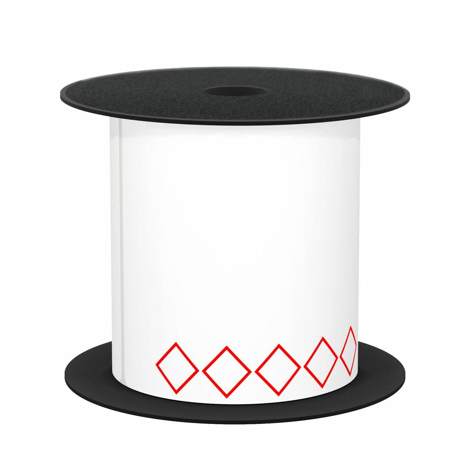 Pre-Cut Label Stock Roll: GHS Diamond, 4 in x 6 in, Vinyl, Red/White, Indoor/Outdoor, 200 Labels