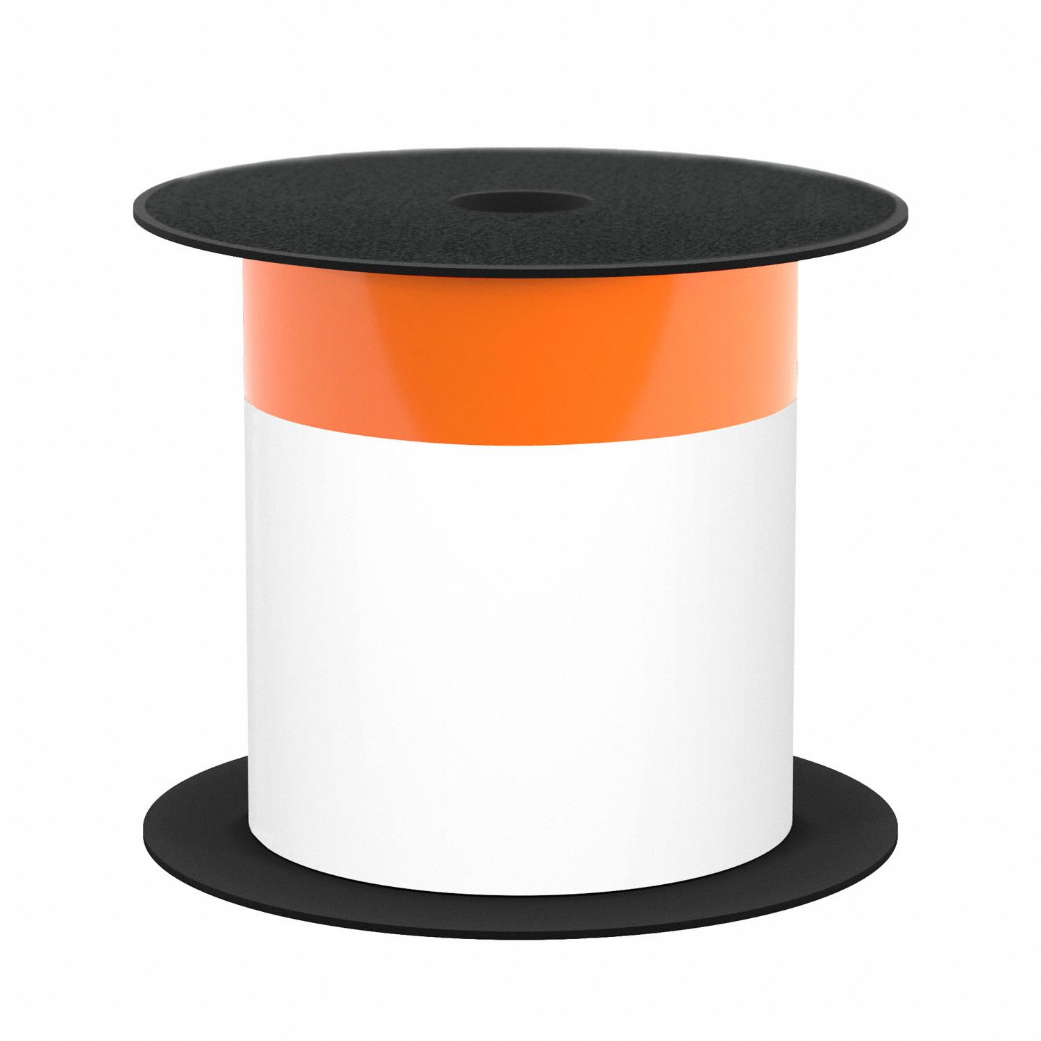 Pre-Cut Label Stock Roll: Orange Header, 4 in, Vinyl, Orange/White, Indoor/Outdoor