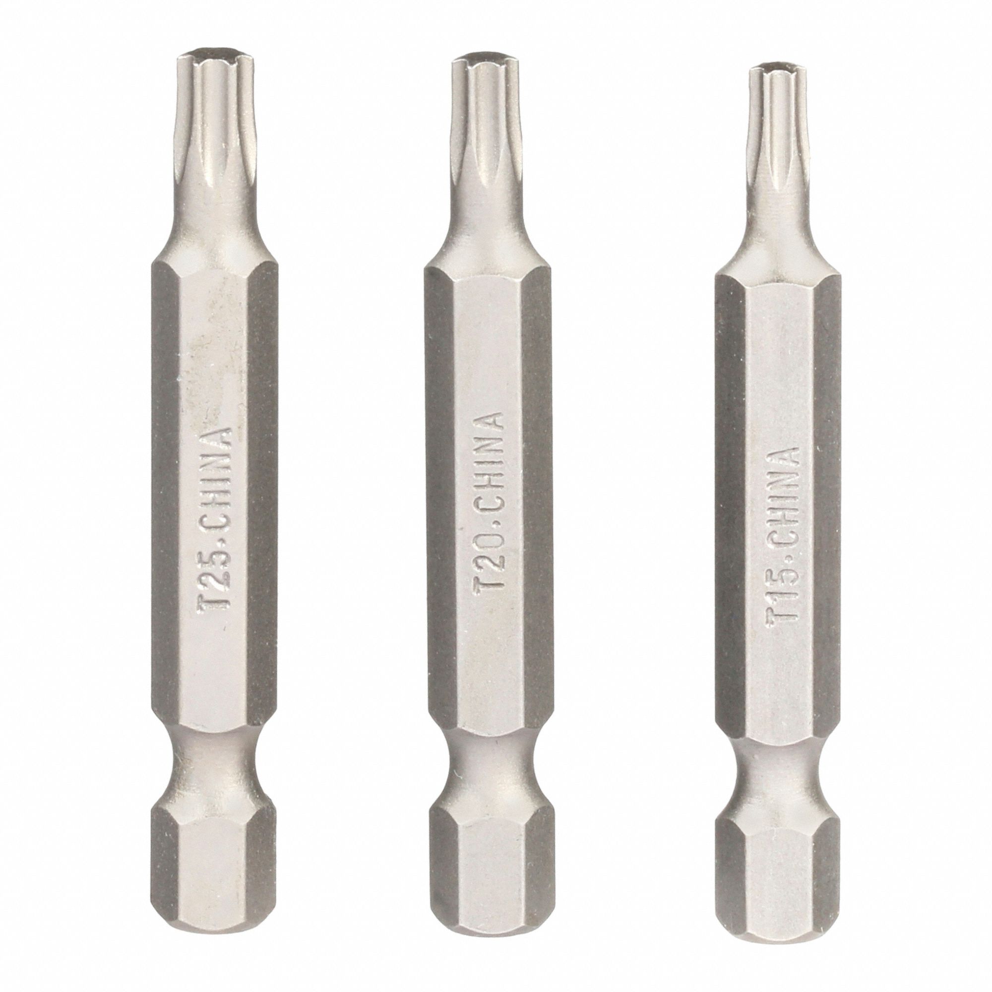 Driver Bit Set: Bit Holders/Screwdriver Bits, Impact Rated, 3 No. of Pieces, Hex Head, 3 PK