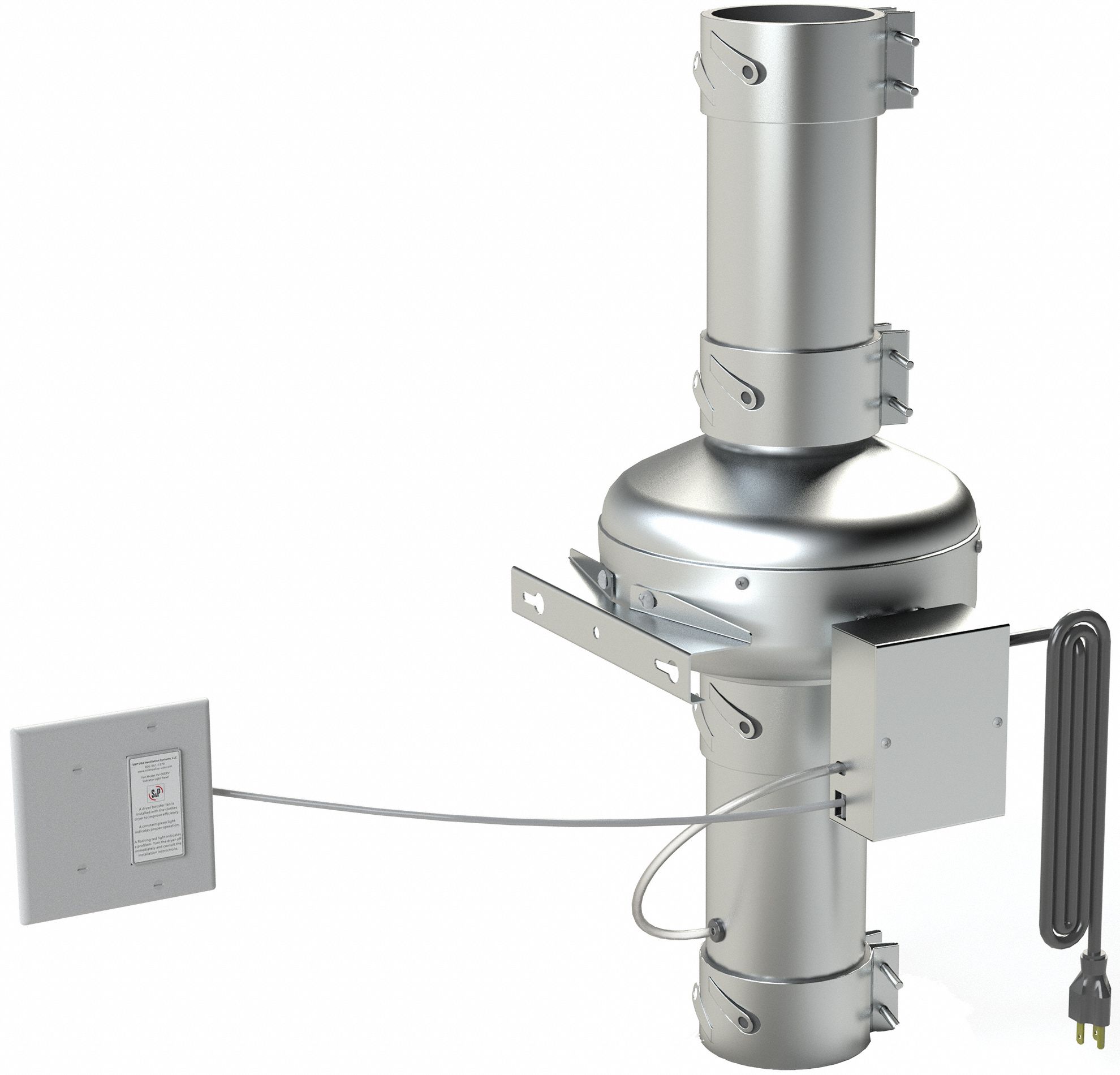 Steel 10 D 26.4 H 10.4 W Inline Duct Fan