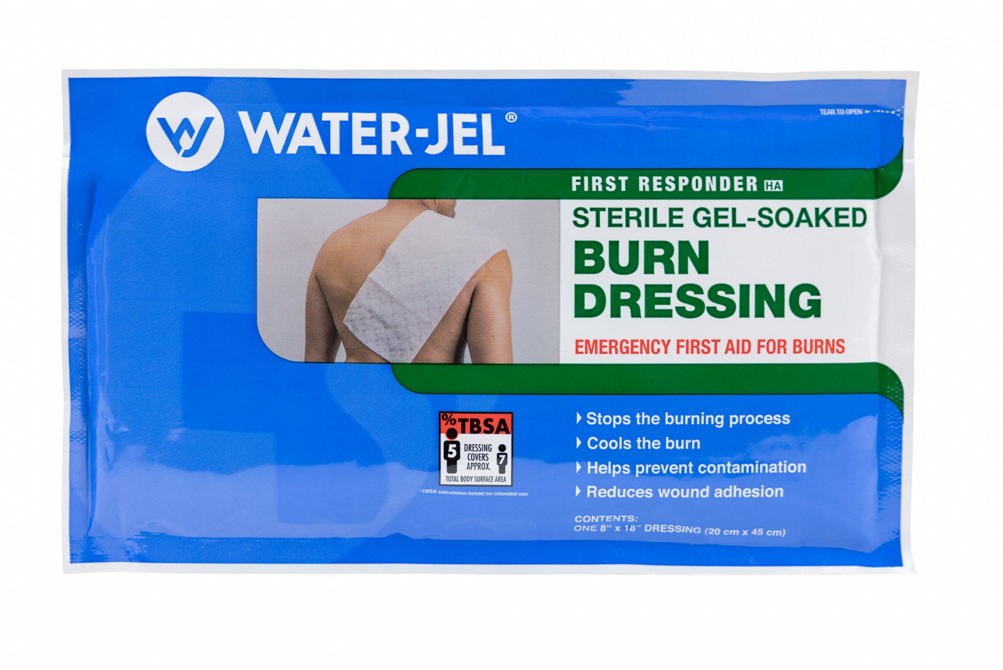 Burn Face Dressing: 18 in Dressing Lg, 8 in Dressing Wd, Sterile, 10 PK