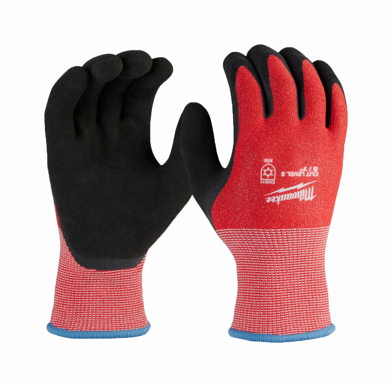 CUT LEVEL-2 WINTER DIPPED GLOVES, S, RED/BLACK, 10 IN, 15 GA, 12 PACK