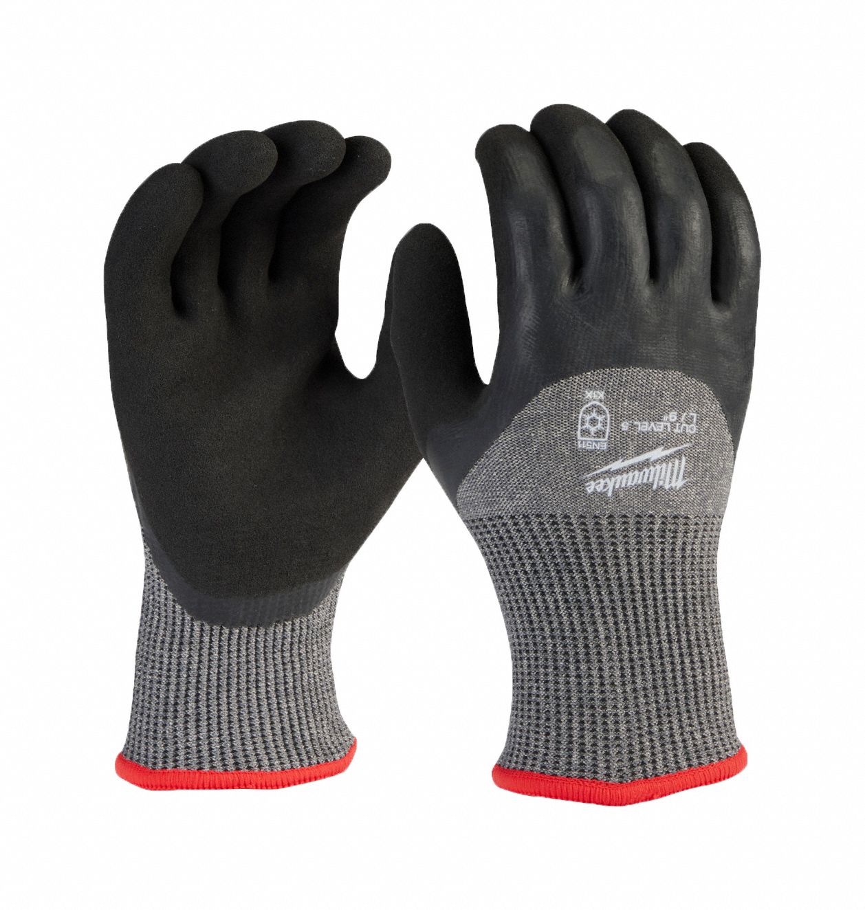 CUT LEVEL-5 WINTER DIPPED GLOVES, L, 10 IN, 13 GA, ACRYLIC, SANDY FINISH