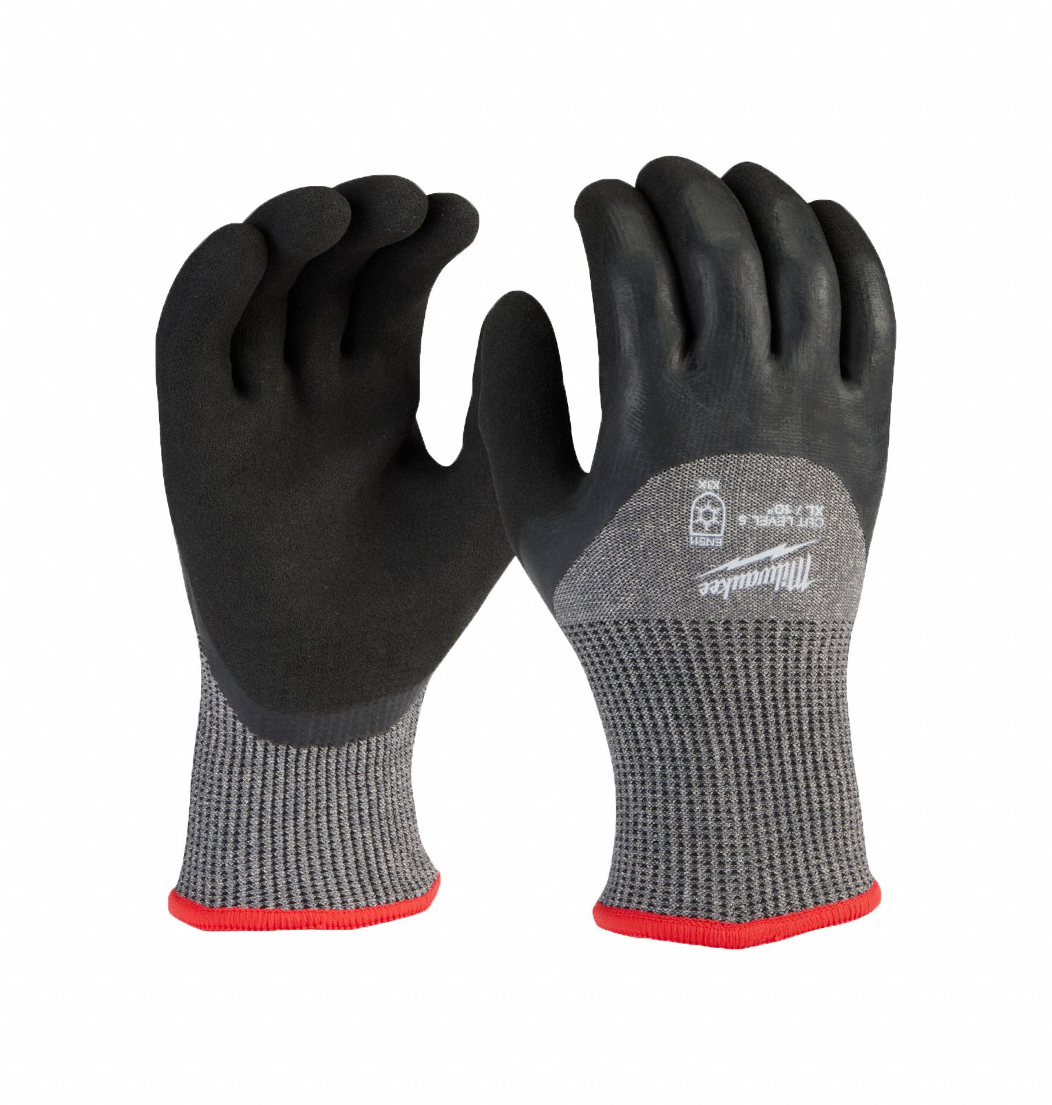 CUT LEVEL-5 WINTER DIPPED GLOVES, XL, 10 IN, 13 GA, KNIT, ACRYLIC