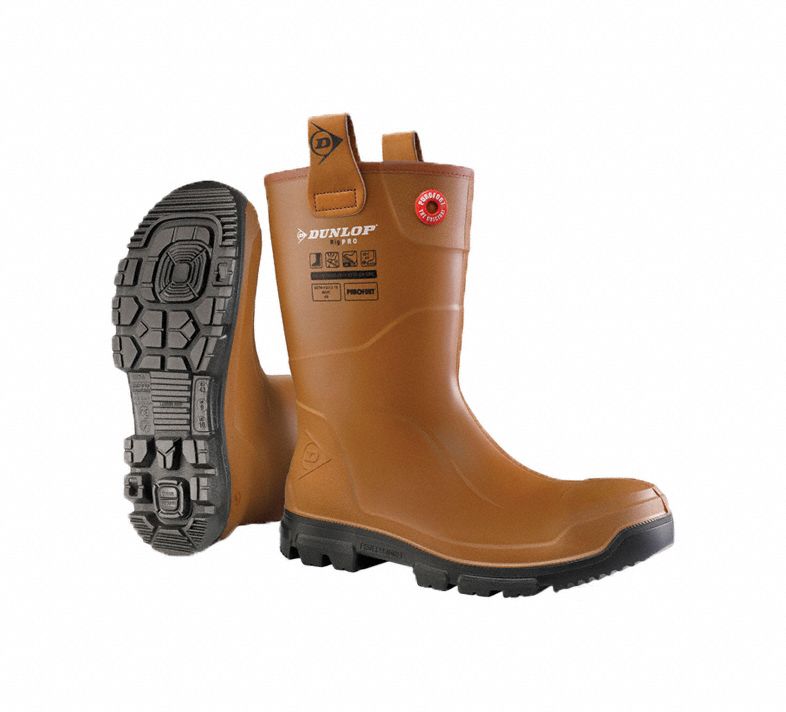RUBBER BOOT,UNISEX,BROWN,MID-CALF,PR