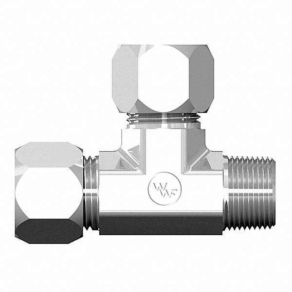 Compression Tee Fitting: 1 in OD x 1 in Pipe x 1 in OD Size, 1"-11 1/2 Thread Size