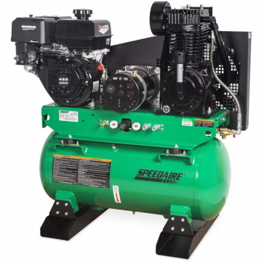 SPEEDAIRE, 2 Stage, 14 hp Engine, Stationary Air Compressor/Generator ...