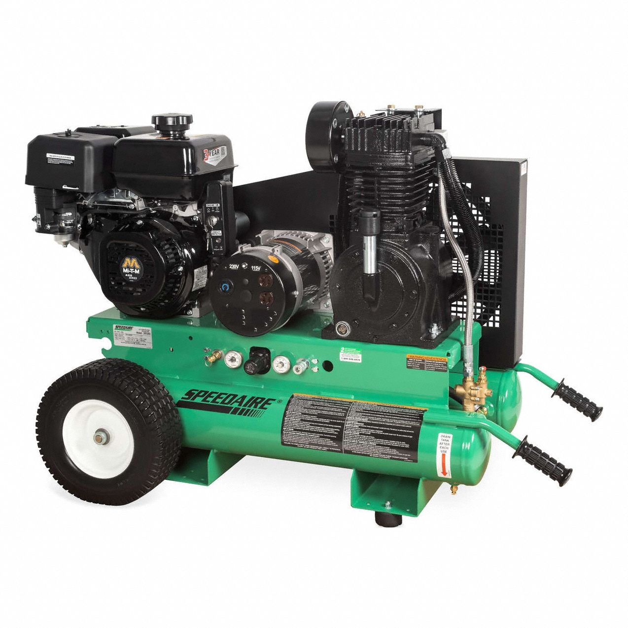 SPEEDAIRE, 2 Stage, 14 hp Engine, Portable Air Compressor/Generator