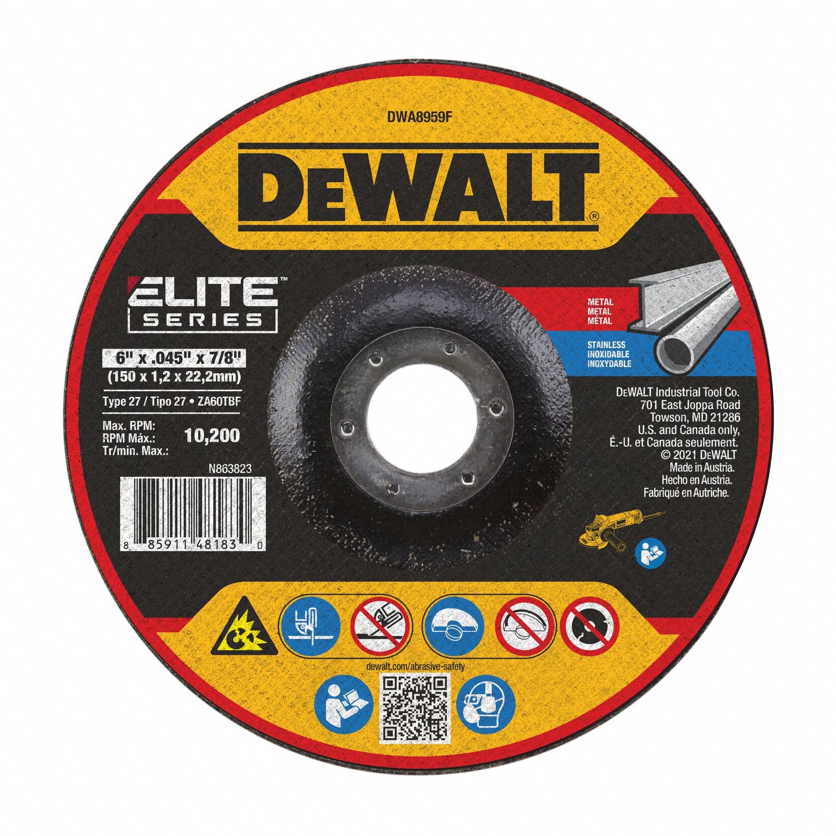MEULE ABRASIVE, 12 250 tr/min