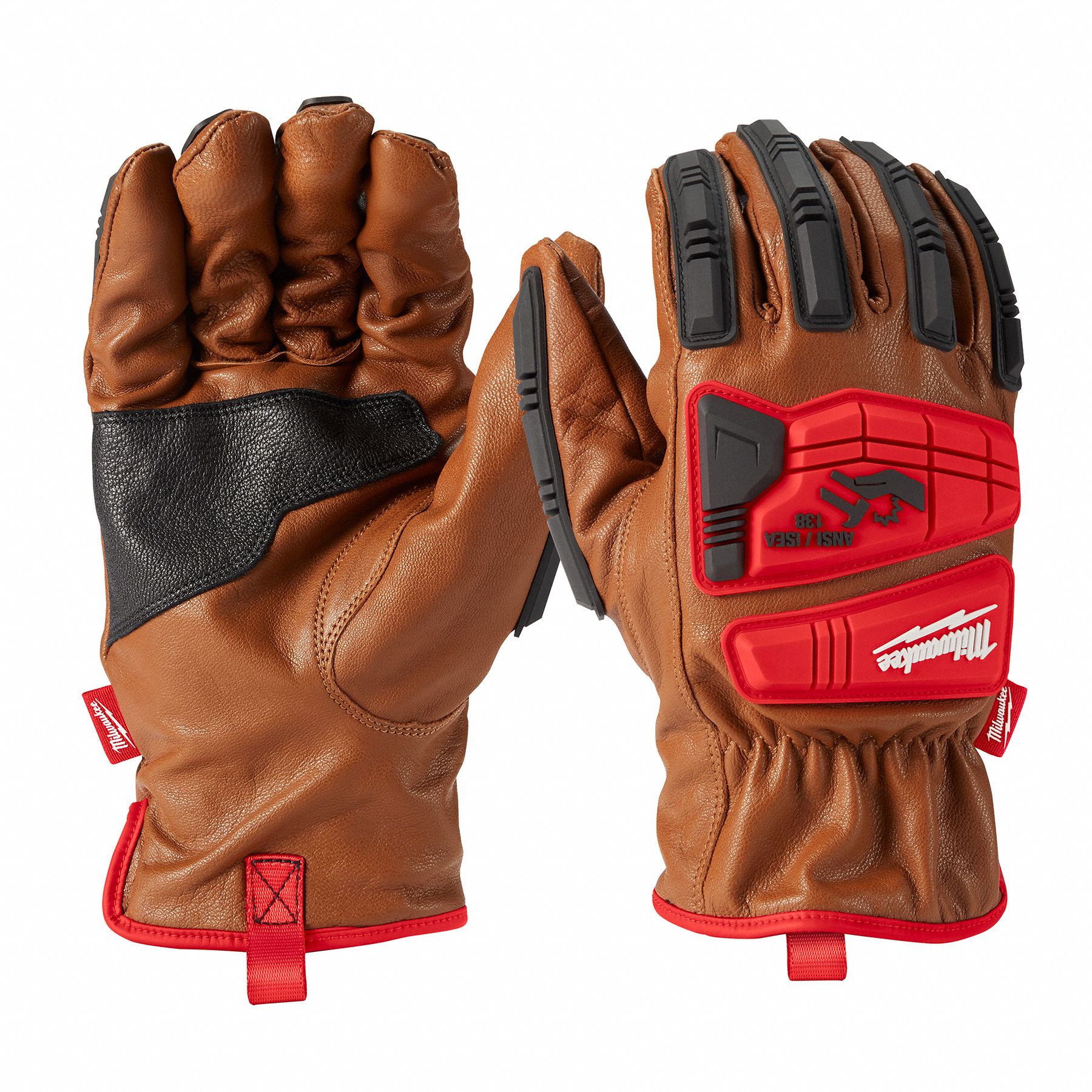 MILWAUKEE GANTS RÉSISTE CHOCS, NIV. COUPE 3, COUPE AMÉRICAINE, POUCE  TRAPEZOÏDAL, TLES/7, HVN, CHV/TPR, PR - Gants et mitaines en cuir à usage  général - MTL48-22-8770