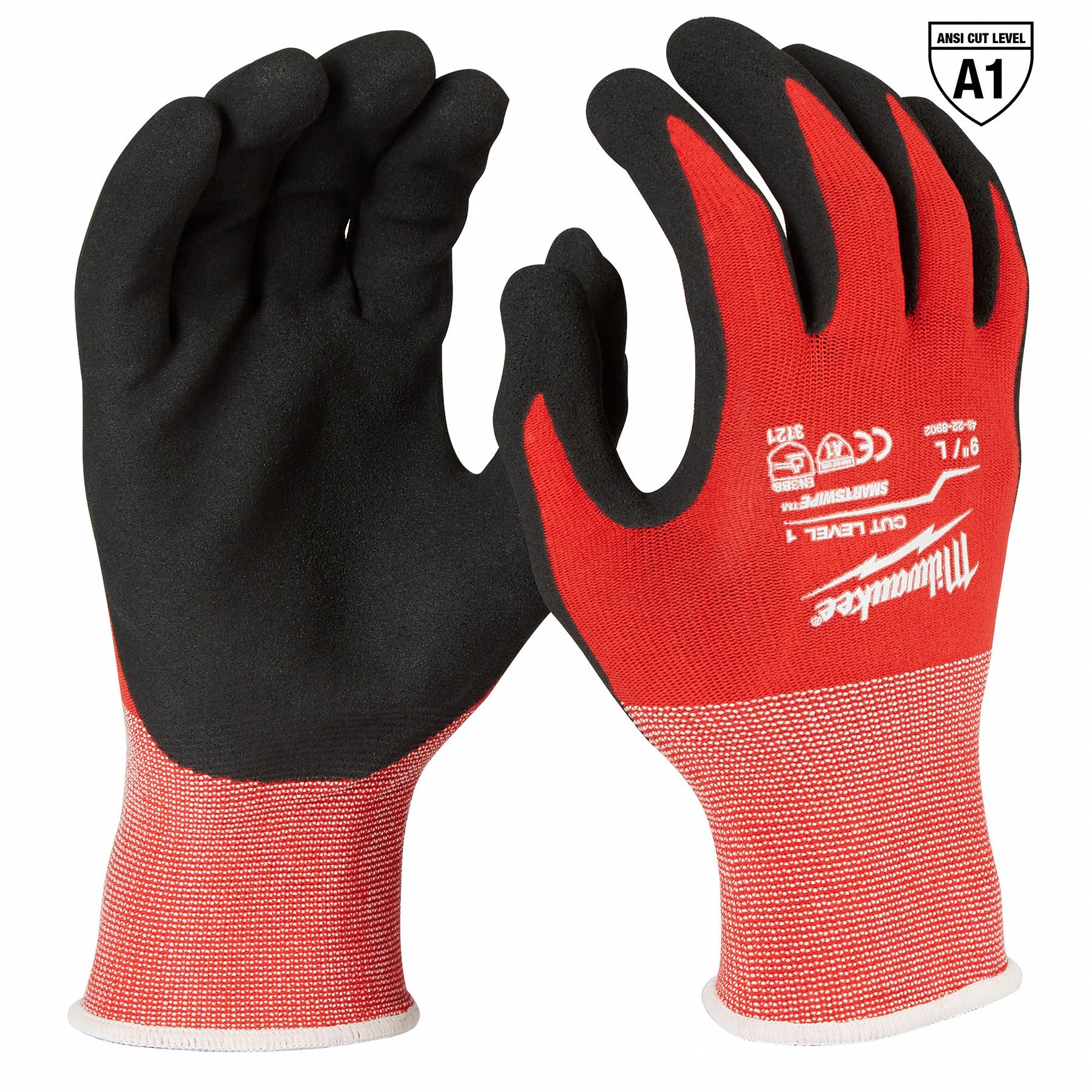 MILWAUKEE Nitrile Work Gloves - Size S, Sandy Palm Dipped, ANSI Abrasion Level 3