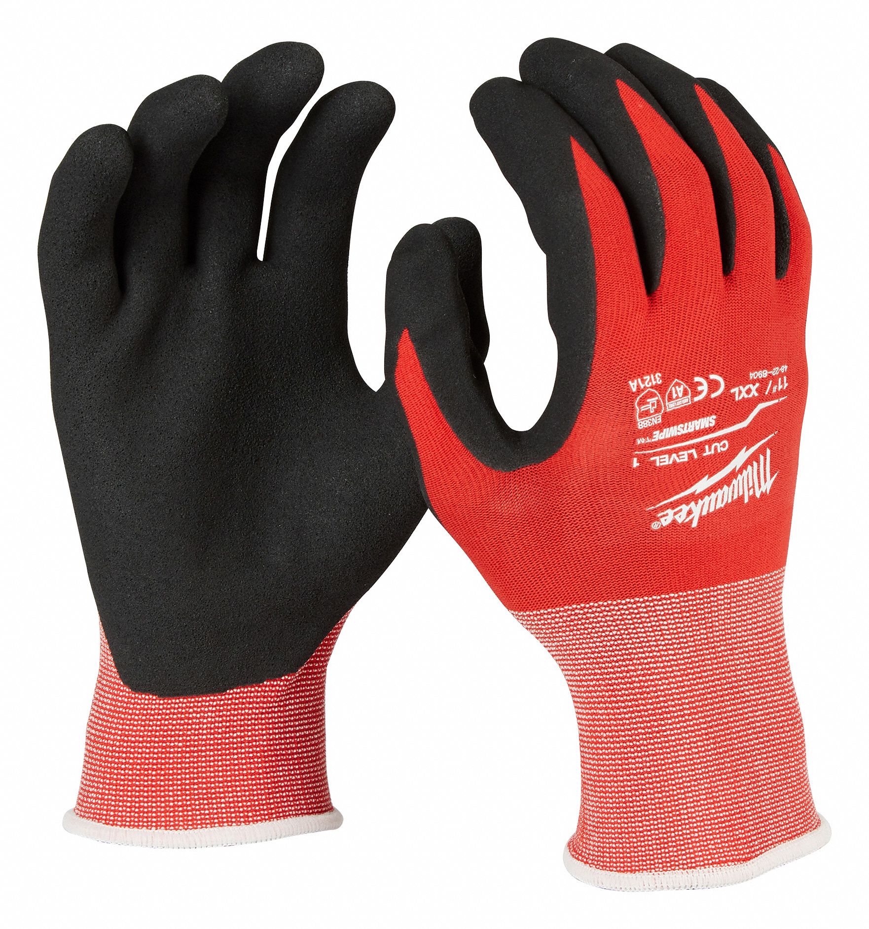 MILWAUKEE Nitrile Work Gloves - Size S, Sandy Palm Dipped, ANSI Abrasion Level 3