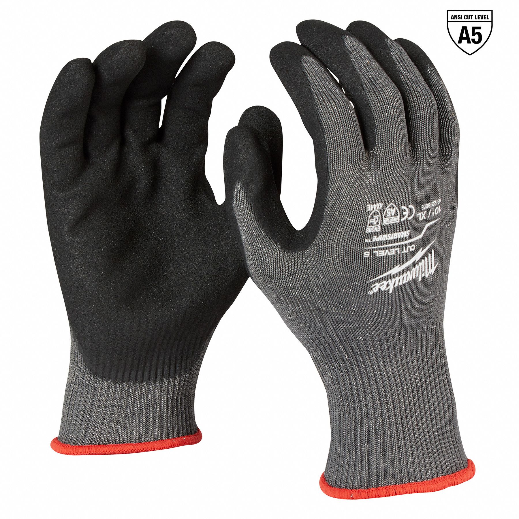 MILWAUKEE, XL ( 10 ), ANSI Cut Level A5, Work Gloves - 787UV1|48-22 ...