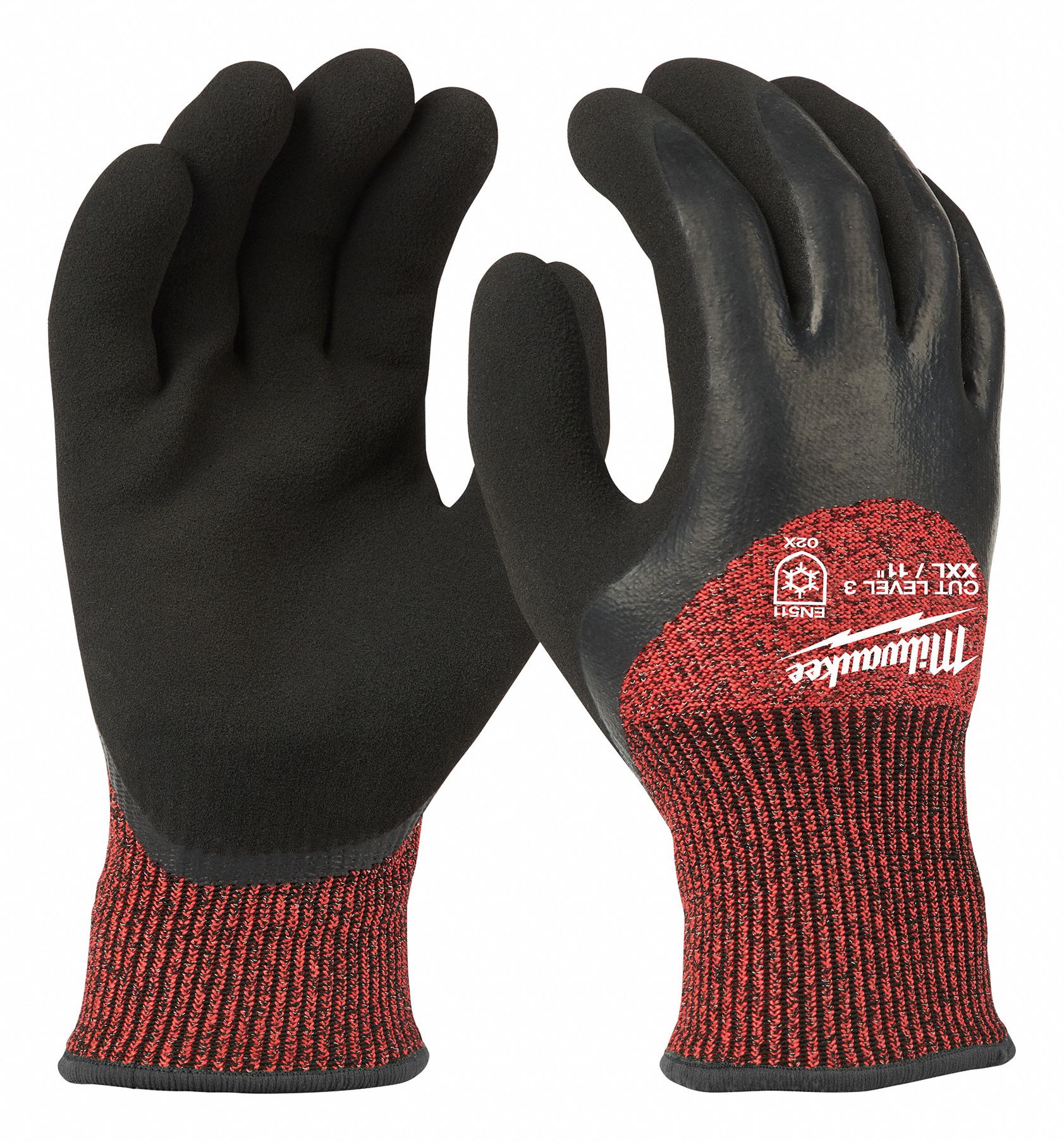 GLOVES, WINTER INS, DISPOSABLE, XXL (11), RED, 11 1/4 IN, NITRILE