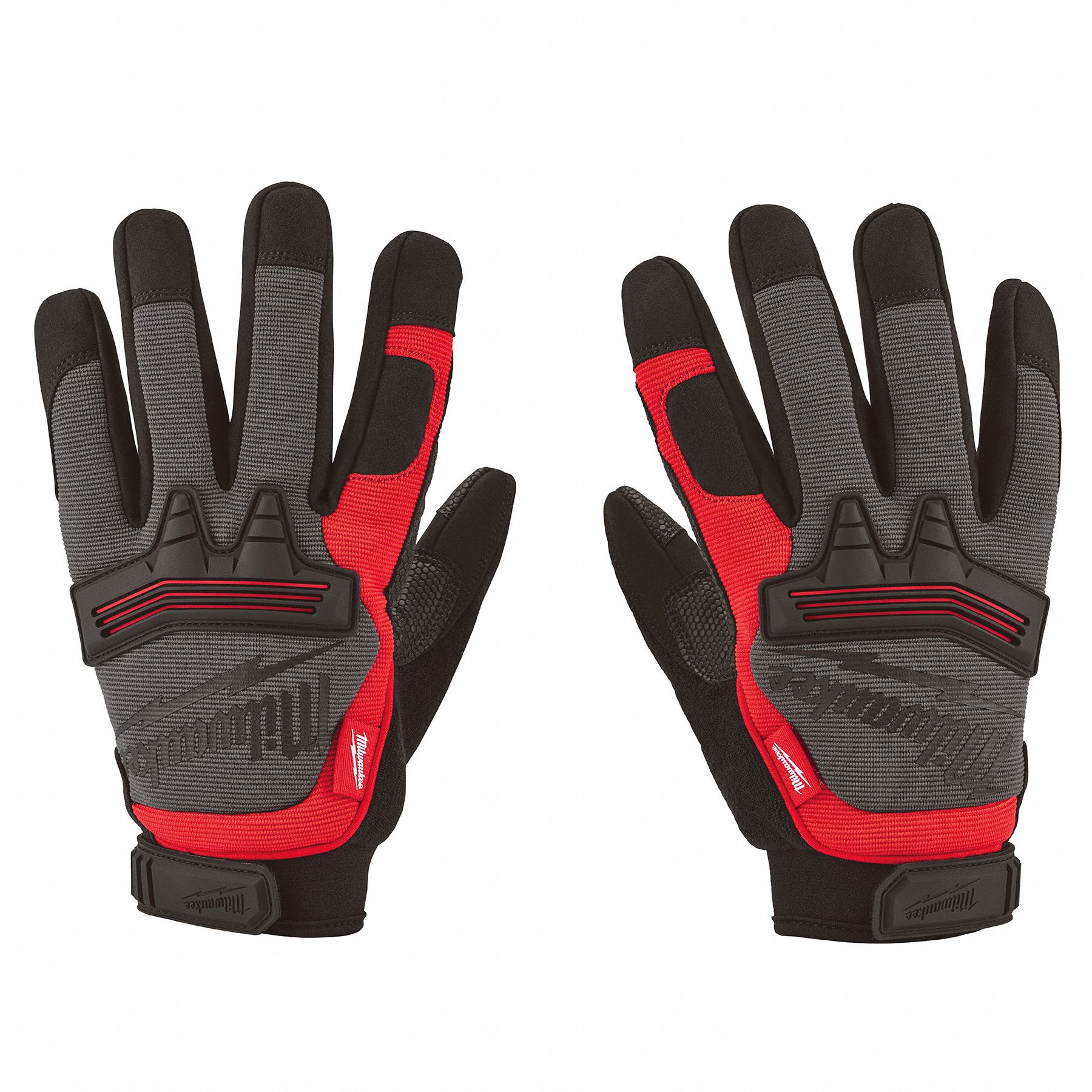 Work Gloves: L, Mechanics Glove, Full Finger, Synthetic Leather, Hook-and-Loop Cuff