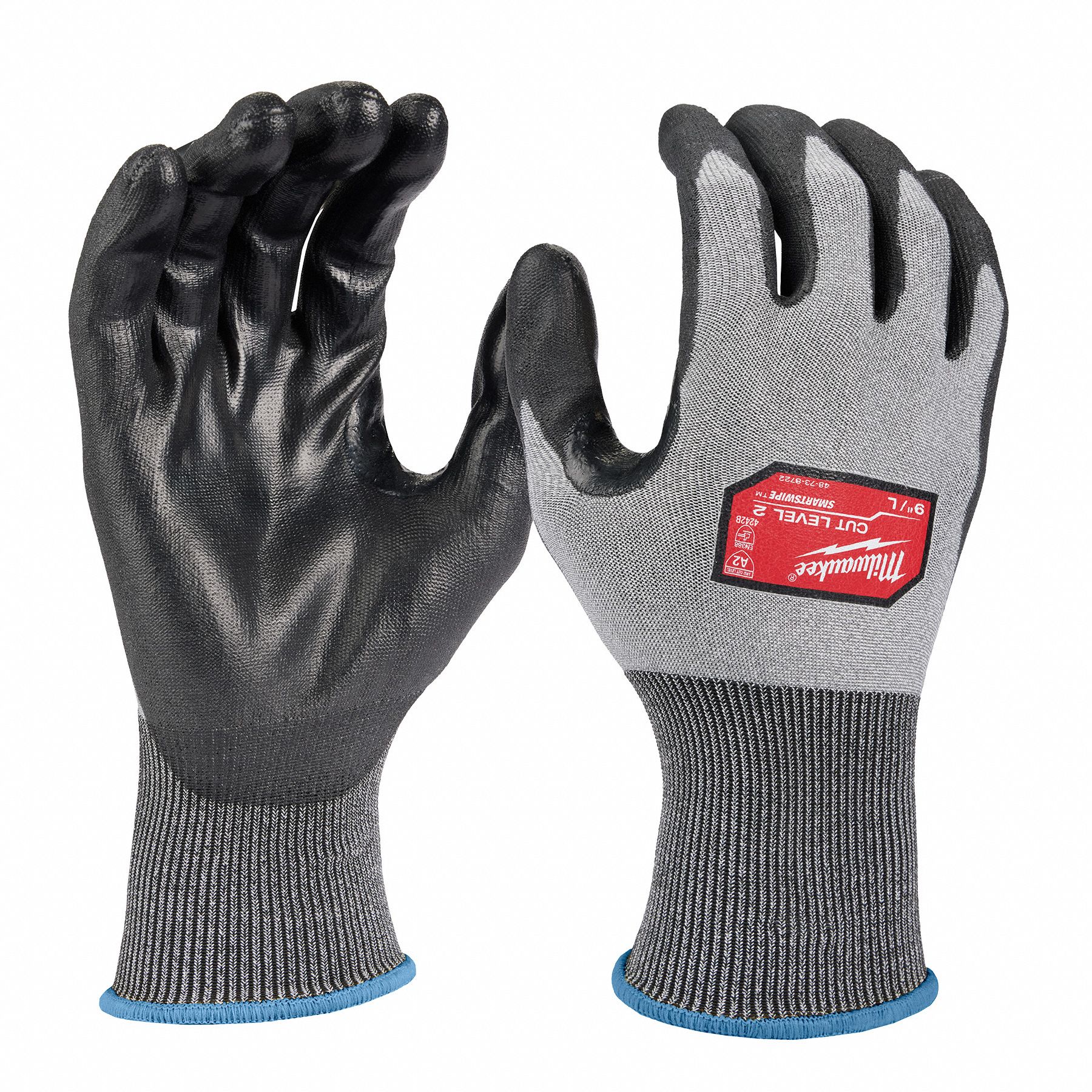 WORK GLOVES, S (7), ANSI CUT LEVEL A2, PALM/FINGERS, DIPPED, PUR, SMOOTH