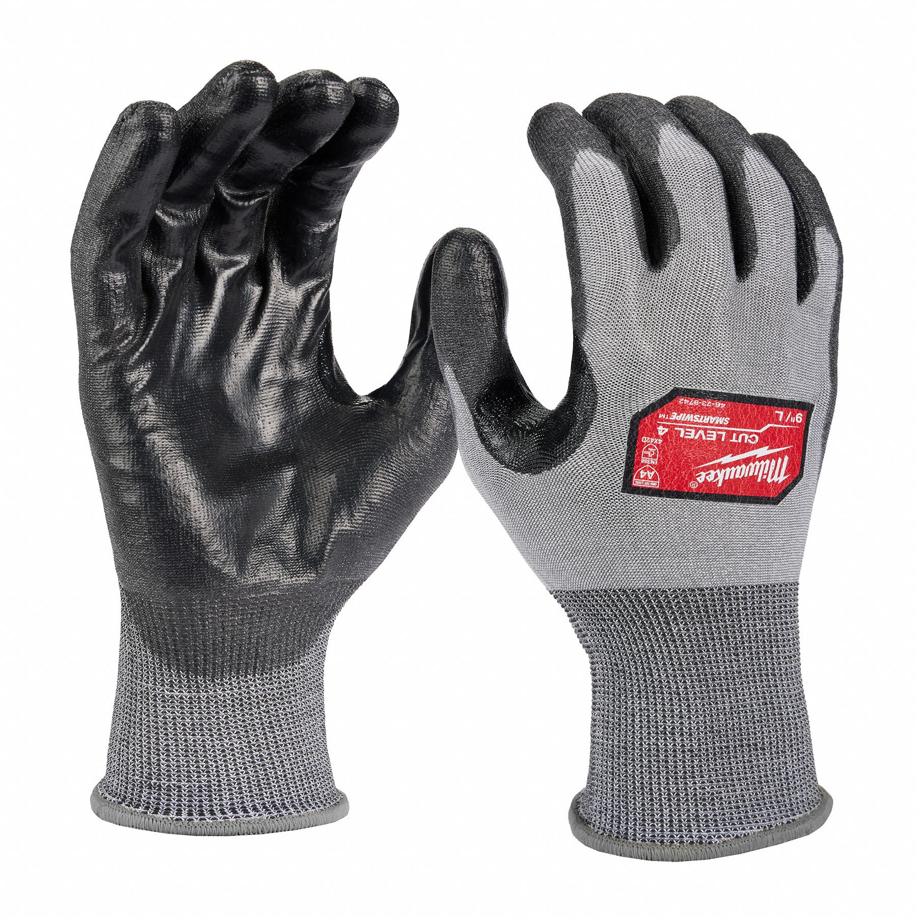 WORK GLOVES, XL (10), ANSI CUT LEVEL A4, PALM/FINGERS, DIPPED, PUR, SMOOTH