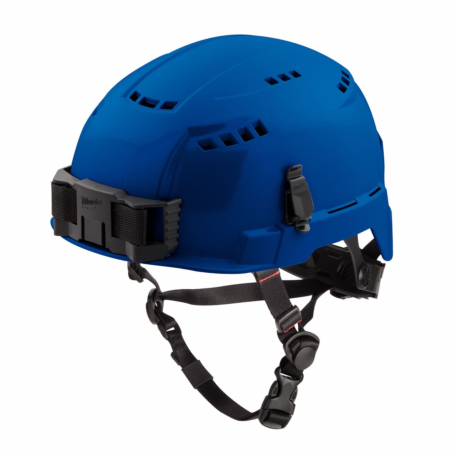 Safety Helmet: Blue, No Graphics, Ratchet (4-Point), Ratchet, Polycarbonate, Side-Slots