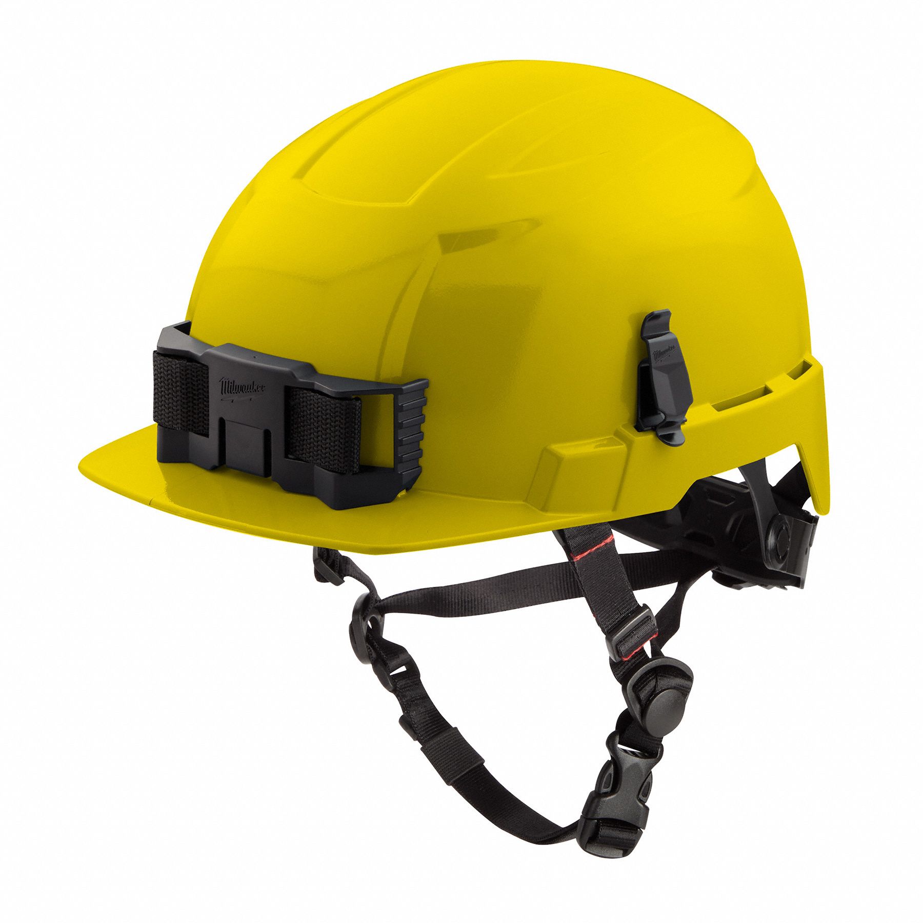 Safety Helmet: Yellow, No Graphics, Ratchet (4-Point), Ratchet, Polycarbonate, Side-Slots