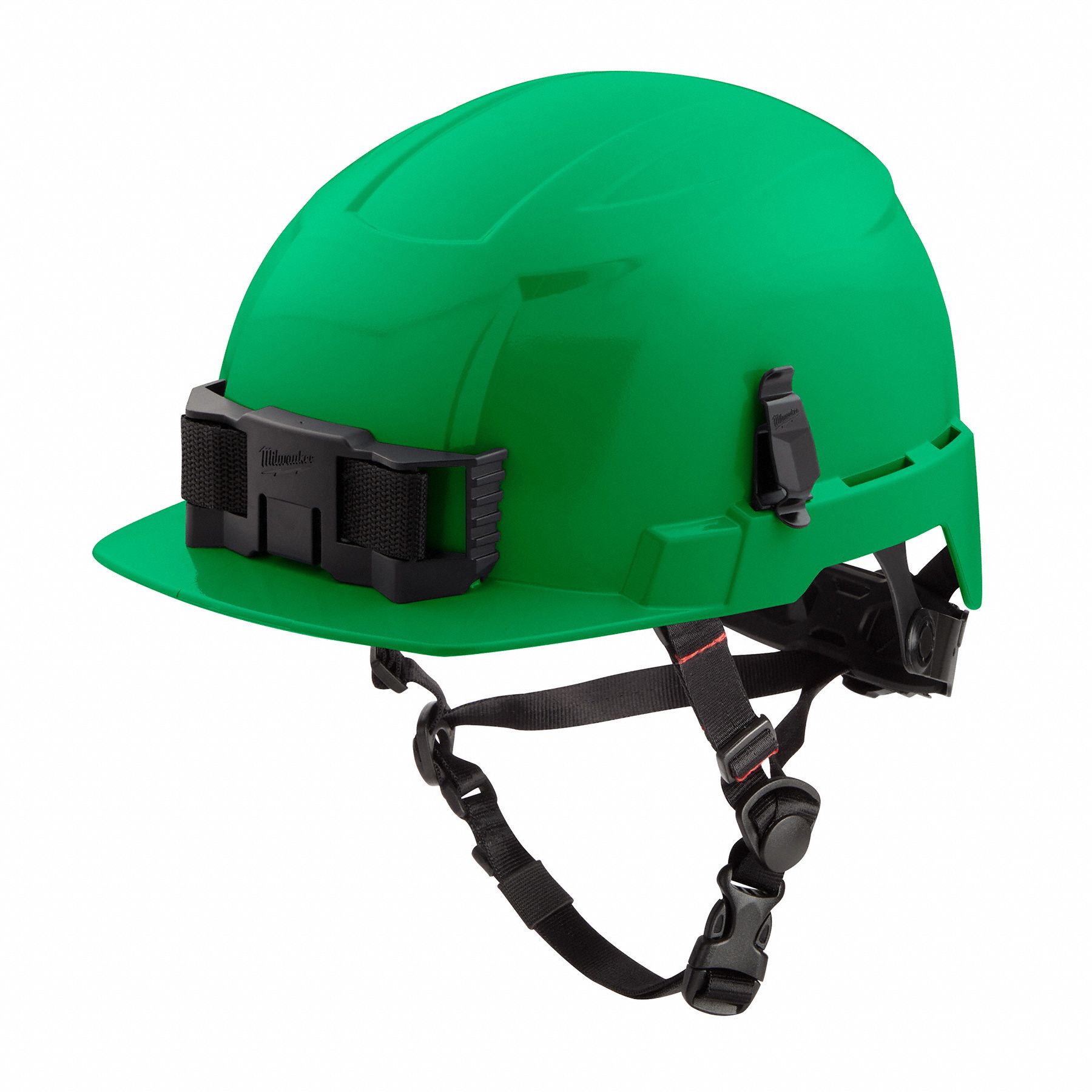 Safety Helmet: Green, No Graphics, Ratchet (4-Point), Ratchet, Polycarbonate, Side-Slots