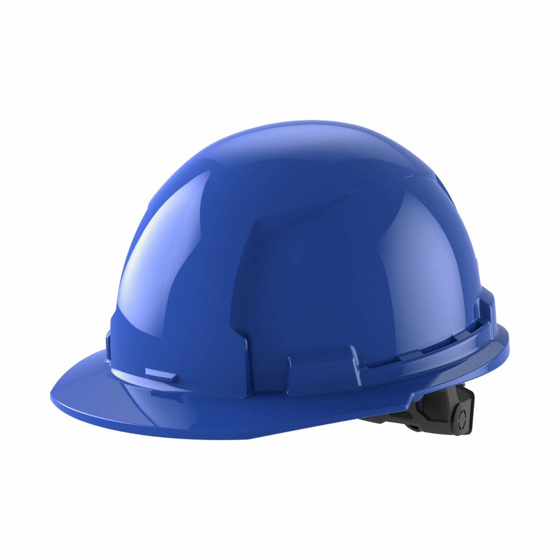 Hard Hat: Blue, No Graphics, Ratchet (6-Point), Ratchet, Polyethylene, Side-Slots, Solid