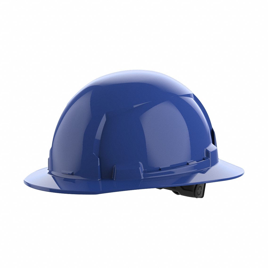 Hard Hat: Blue, No Graphics, Ratchet (6-Point), Ratchet, Polyethylene, Side-Slots, Solid