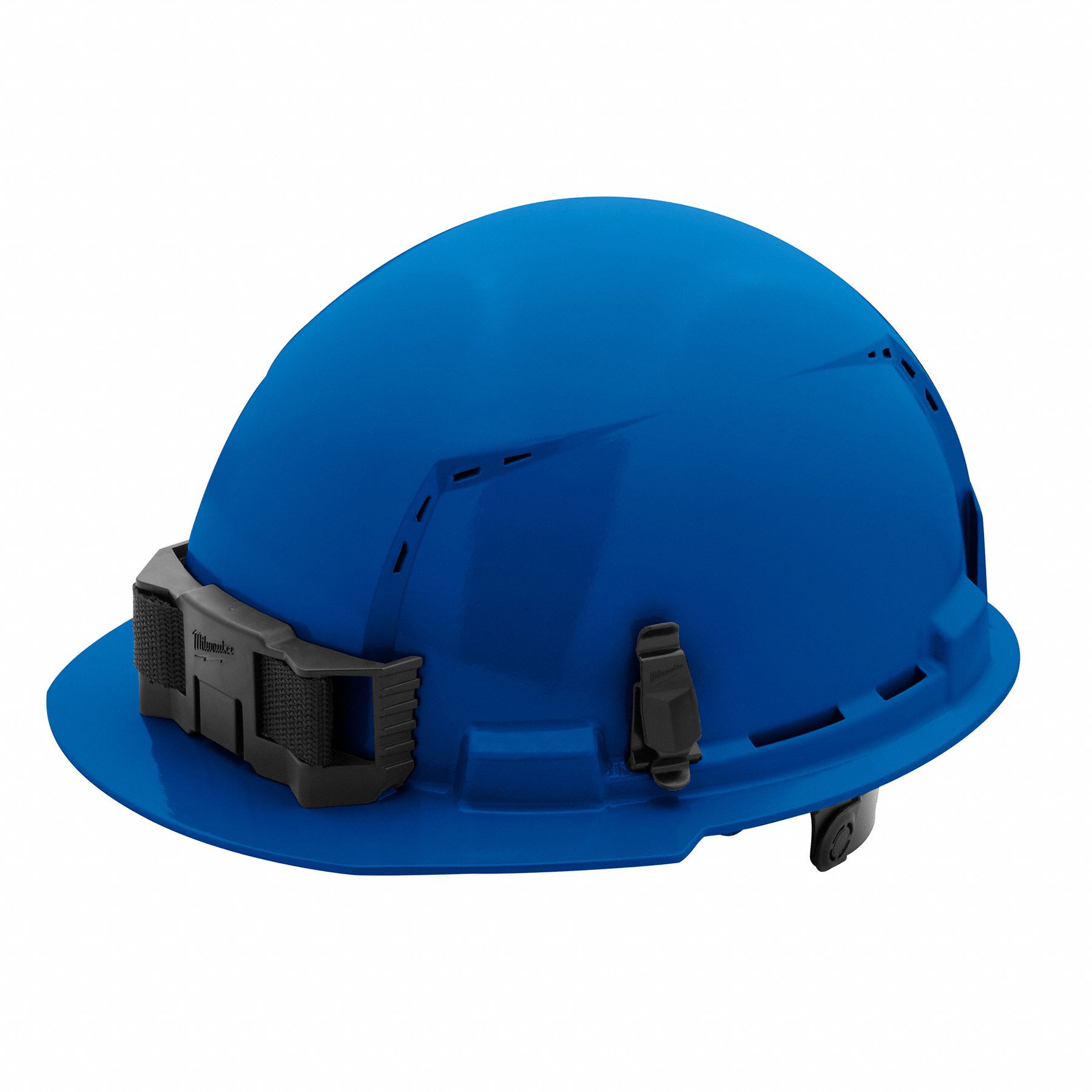 Hard Hat: Blue, No Graphics, Ratchet (6-Point), Ratchet, Polyethylene, Side-Slots, Solid