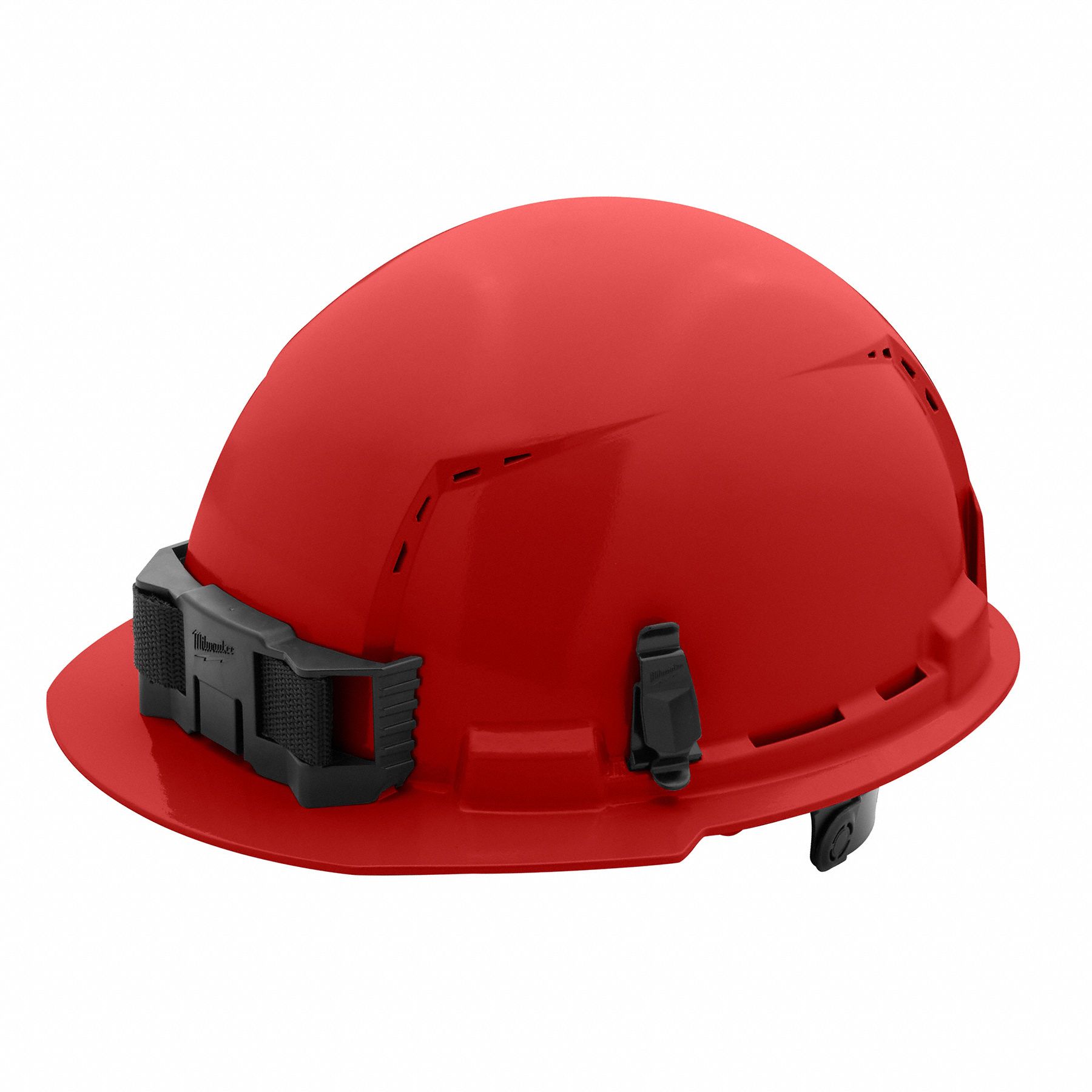 Hard Hat: Red, No Graphics, Ratchet (6-Point), Ratchet, Polyethylene, Side-Slots, Solid