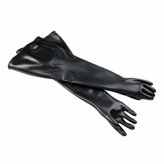 HONEYWELL Glove Box Gloves 8 in For Port Size, 30 mil Thick, Black, 32