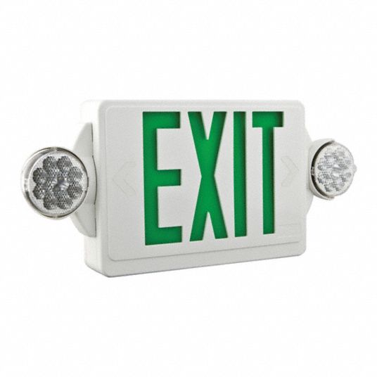 White, 1 Faces, Exit Sign with Emergency Lights - 787WF0|LHQM LED G HO ...