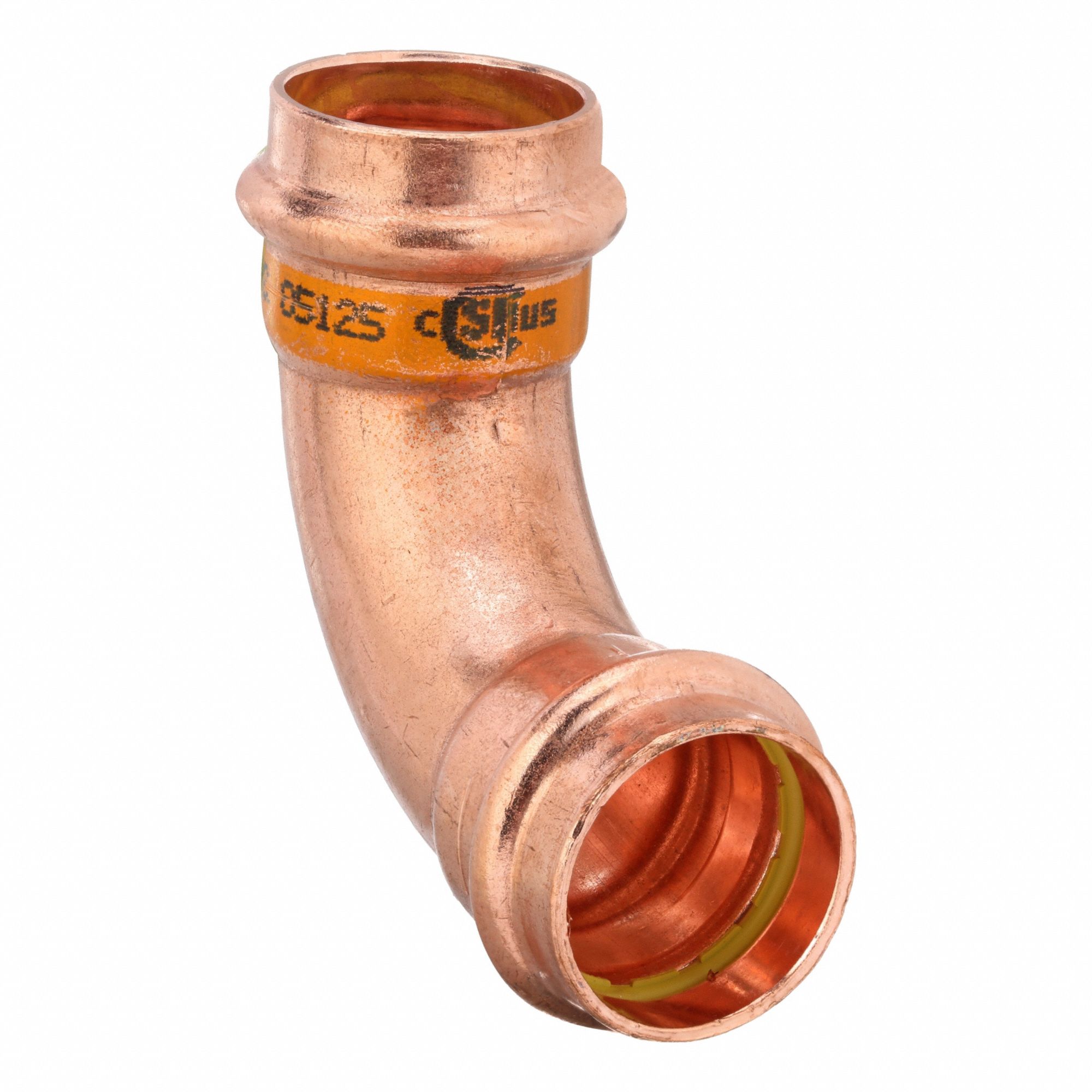 Crimp Elbow Fitting: 90° Elbow, 1 in CTS x 1 in CTS x 1 in CTS x 1 in Pipe size, Copper