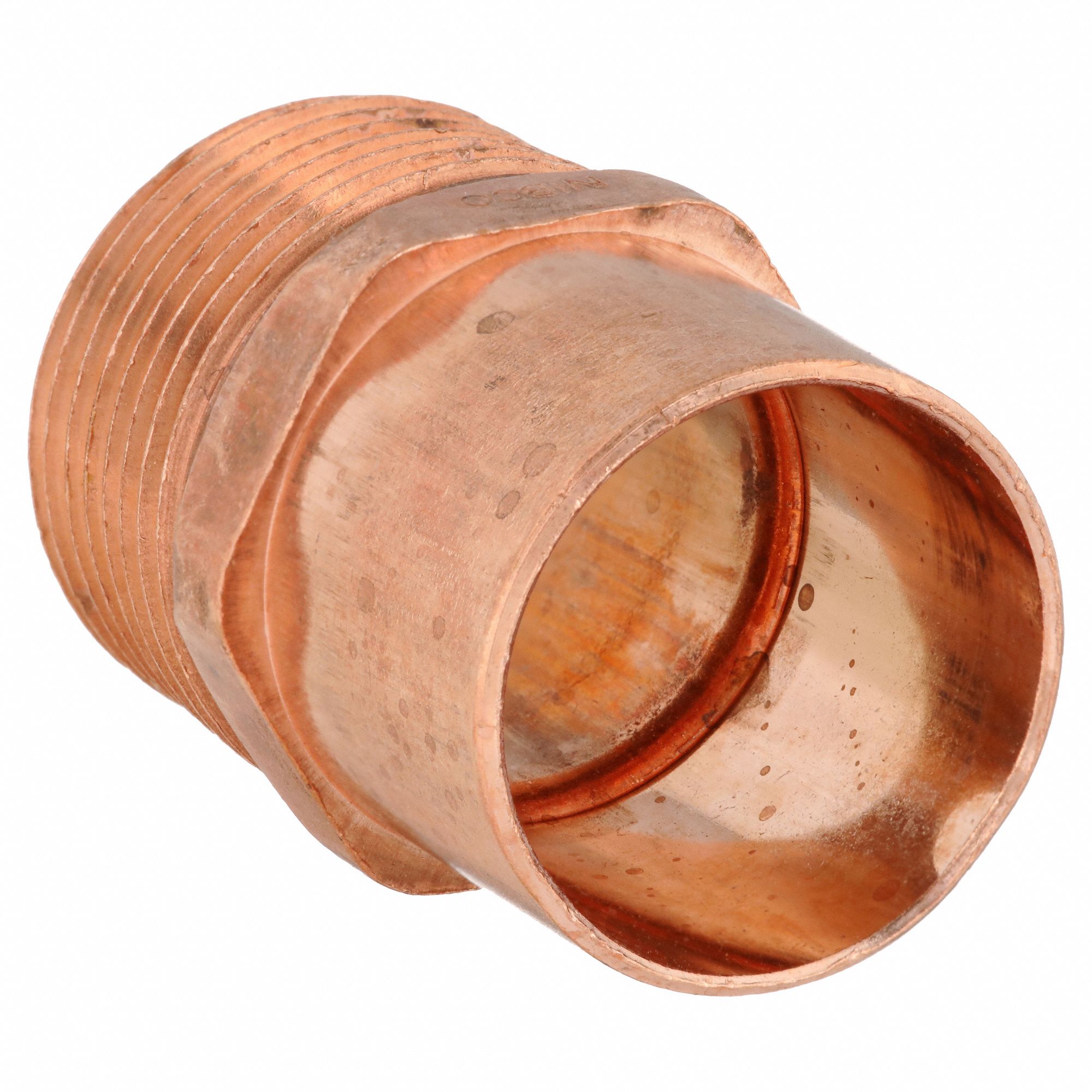 Sweat Fitting Tee: 1 in CTS x 1 in Pipe, Cup x MNPT, Wrot Copper