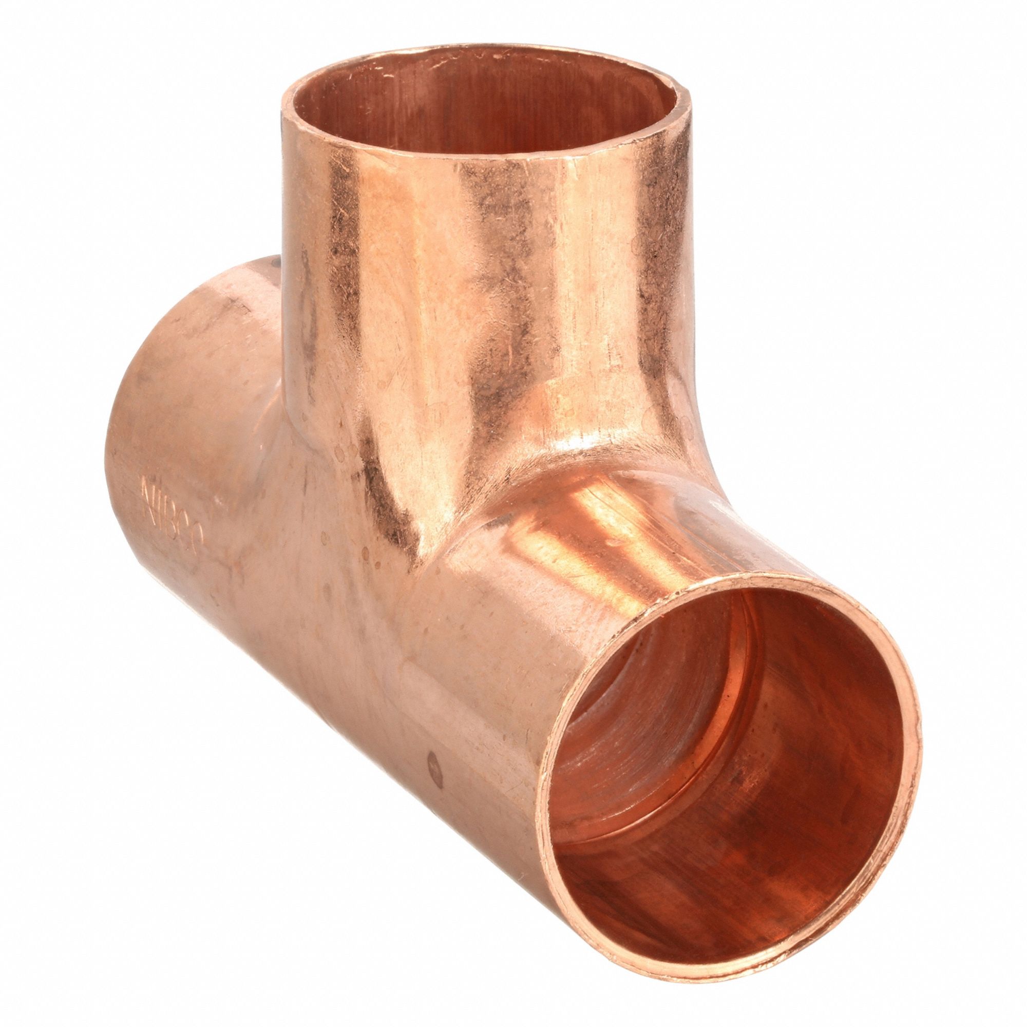 Sweat Fitting Tee: 1 in CTS x 1 in CTS x 1 in CTS, Cup x Cup x Cup, Wrot Copper