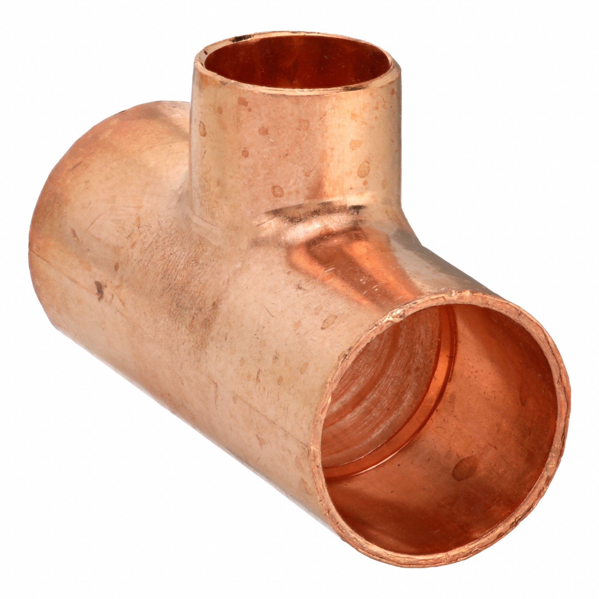 Sweat Fitting Tee: 1 in CTS x 1 in CTS x 1/2 in CTS, Cup x Cup x Cup, Wrot Copper