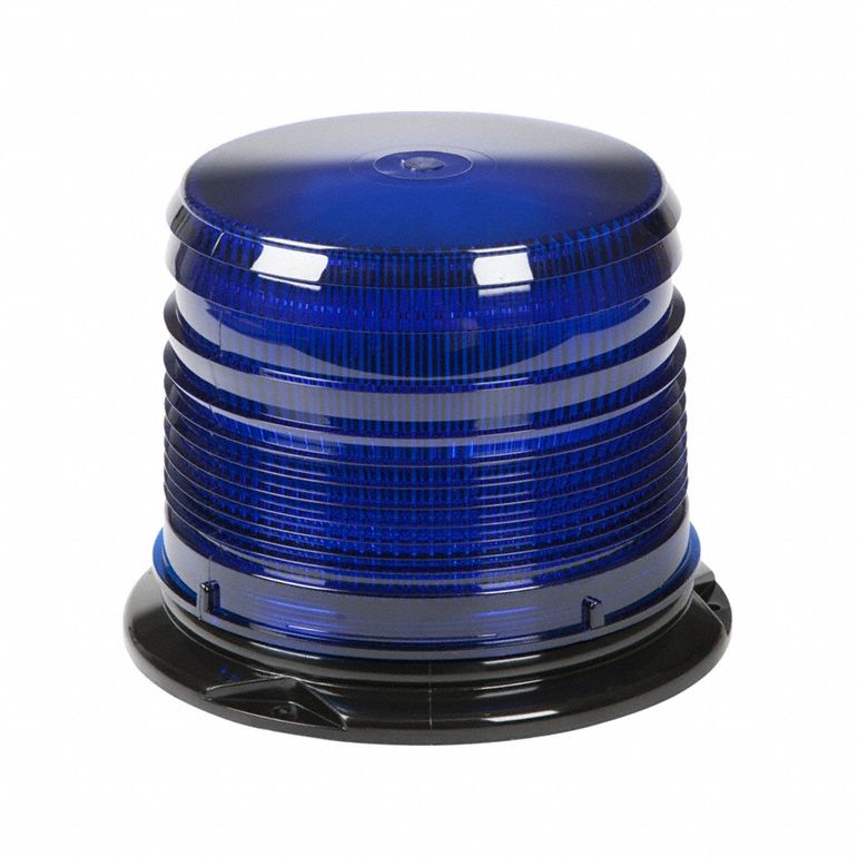 Flashing Beacon: Flashing Beacon, Blue, 6 3/8 in Overall Wd, 4 7/8 in Overall Ht, LED
