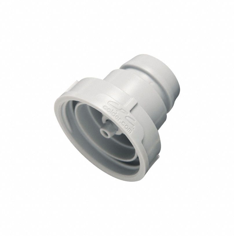 Quick Disconnect: Acetal, 38 mm Pipe Size, Thread, 1 15/32 in Overall Lg, Gray, UDC