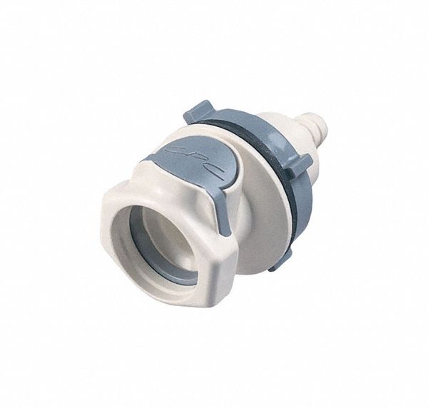 Quick Connection Coupling: Straight, 3/8 in ID Size, Quick-Disconnect Coupler x Barbed, Polysulfone