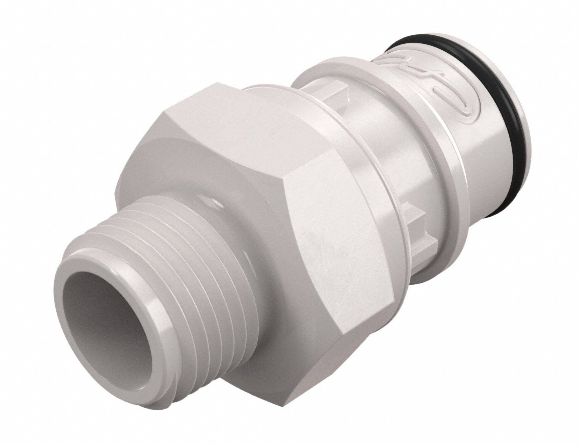 Quick Connection Coupling: Straight, 3/8 in Pipe Size, Quick-Disconnect Coupler x NPT, Polysulfone