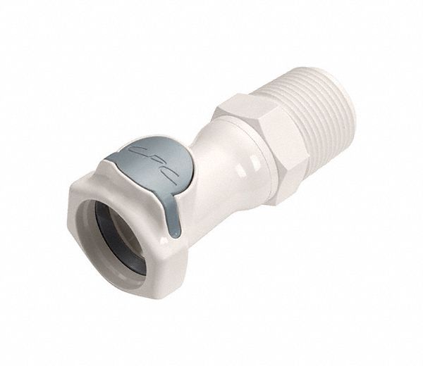 Quick Connection Coupling: Straight, 3/4 in Pipe Size, Quick-Disconnect Coupler x NPT, Polysulfone
