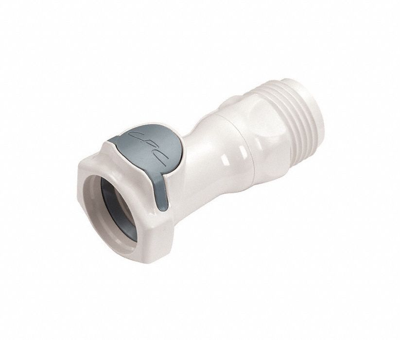 Quick Connection Coupling: Straight, 3/4 in Pipe Size, Quick-Disconnect Coupler x GHT, Polysulfone