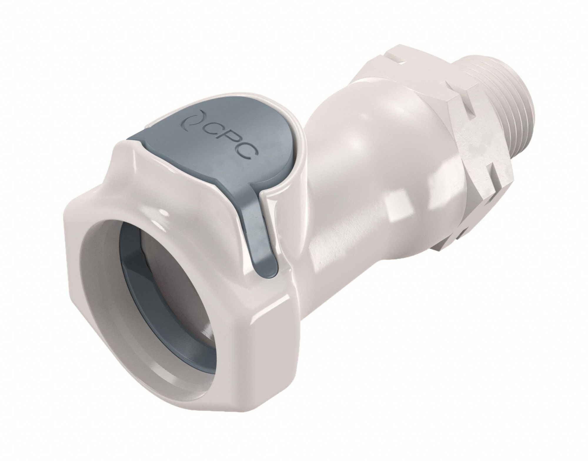 Quick Connection Coupling: Straight, 3/8 in Pipe Size, Quick-Disconnect Coupler x BSPT, Polysulfone