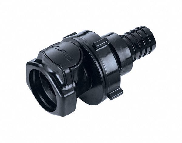Quick Connection Coupling: Straight, 5/8 in ID Size, Quick-Disconnect Coupler x Barbed, Polysulfone