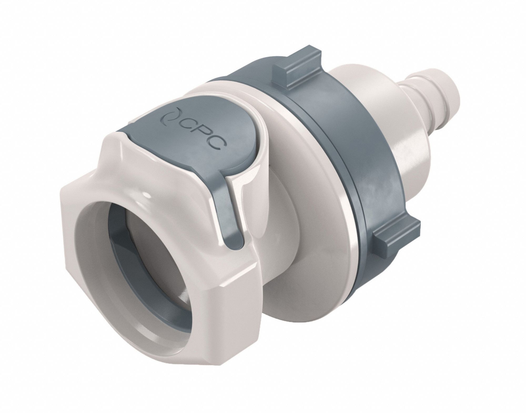 Quick Connection Coupling: Straight, 3/8 in ID Size, Quick-Disconnect Coupler x Barbed, Polysulfone