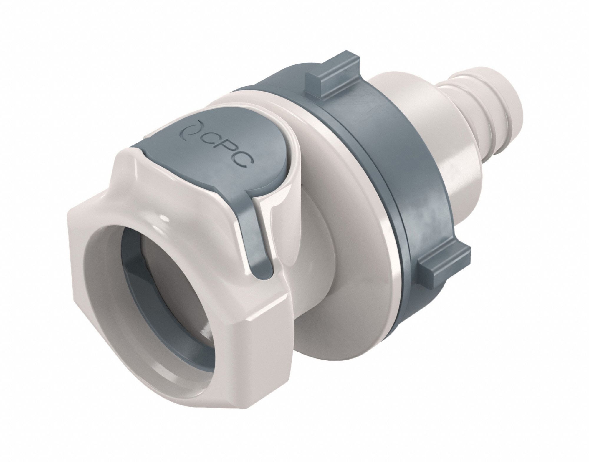 Quick Connection Coupling: Straight, 1/2 in ID Size, Quick-Disconnect Coupler x Barbed, Polysulfone